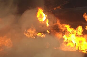 ohio train derailment fire - Copy