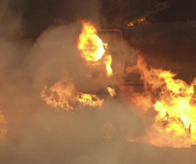 East Palestine train in flames, US EPA