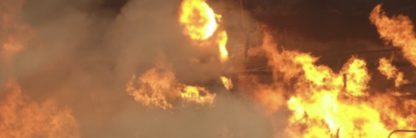 East Palestine train in flames, US EPA
