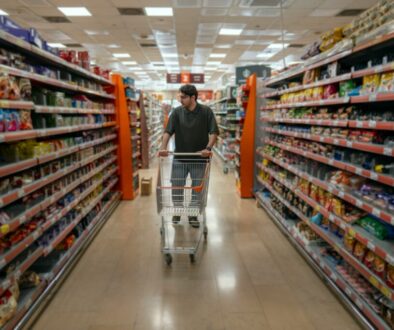 Man grocery shopping