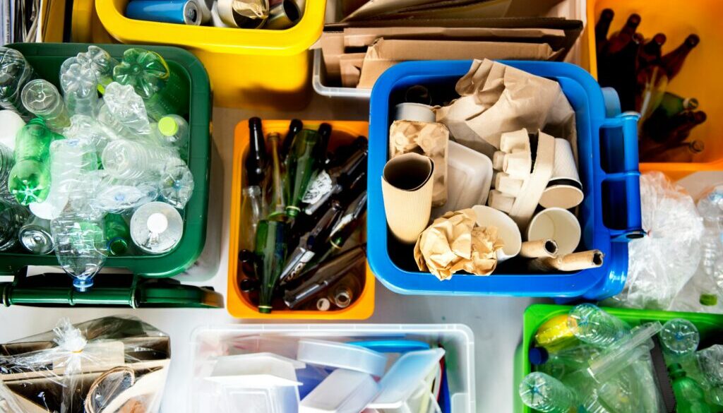 recycling bins