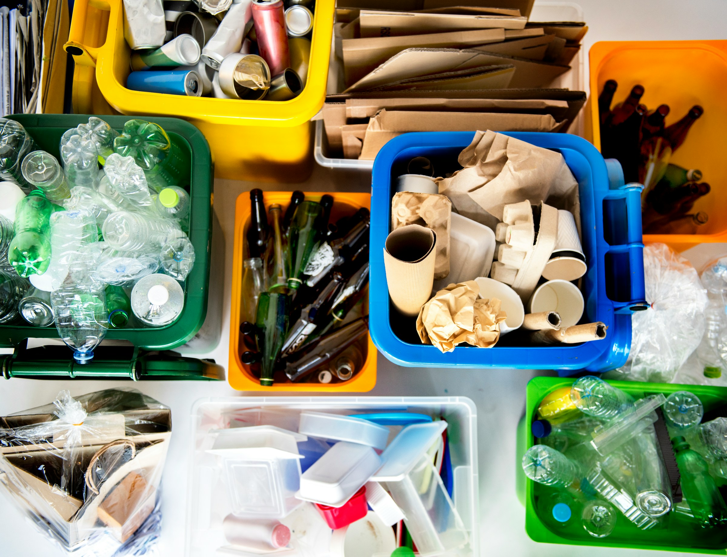 recycling bins